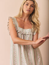 Their Nibs x French Bedroom Green & Pink Regency Rose Cotton Square Neck Nightdress