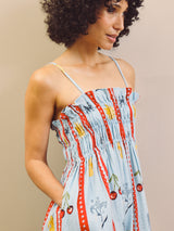 Blue Tidal Treasures Gauze Midi Nightdress