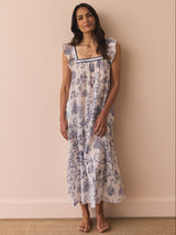 Their Nibs x French Bedroom Navy Blue Toile Cotton Maxi Nightdress
