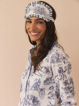 Their Nibs x French Bedroom Navy Blue Toile Cotton Frill Eye Mask