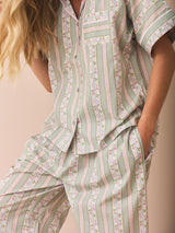 Their Nibs x French Bedroom Green & Pink Regency Rose Cotton Oversized Pyjama Set