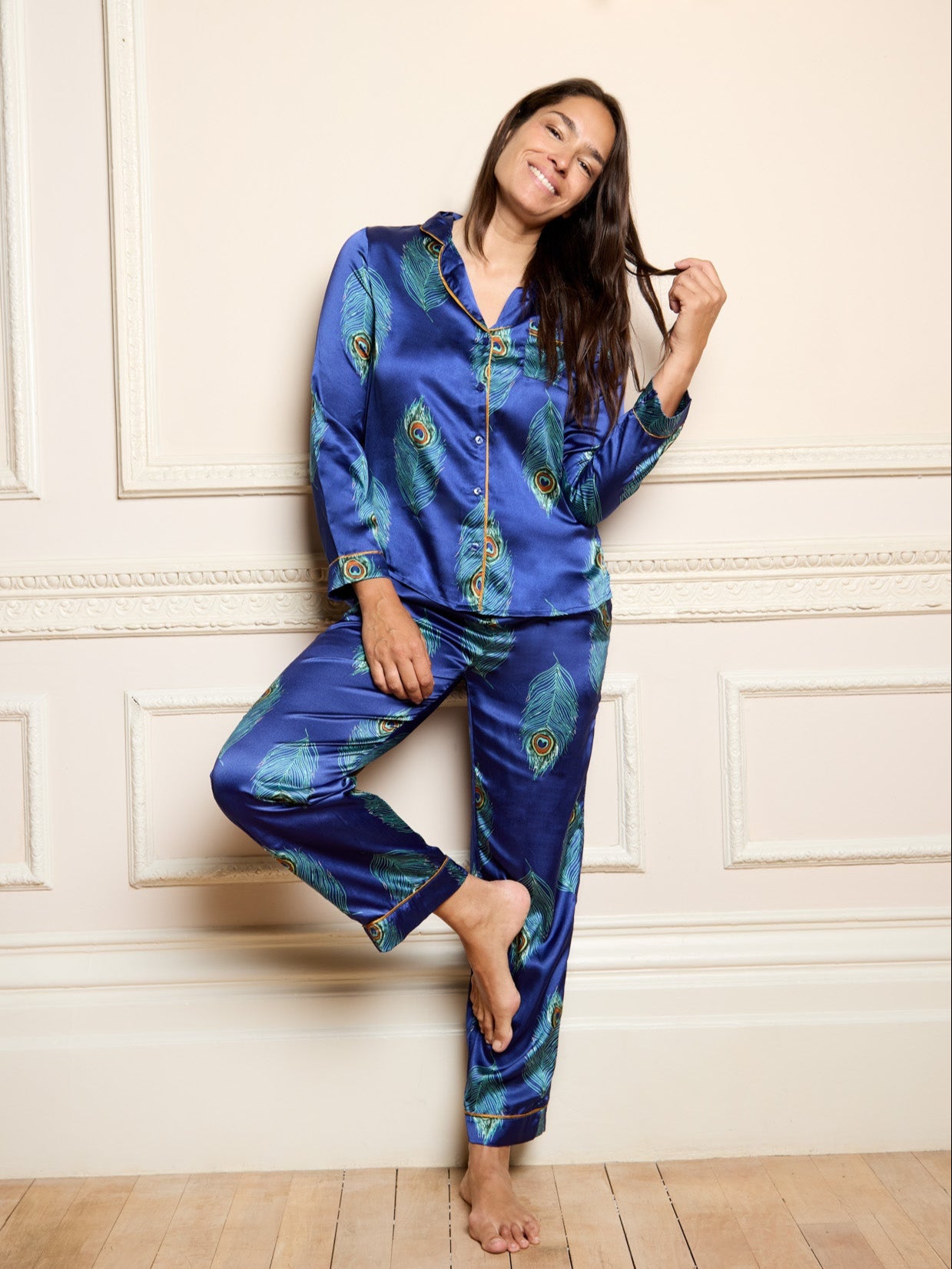 Pj Sets Chinese Style Silk Pajamas Womens Satin Traditional