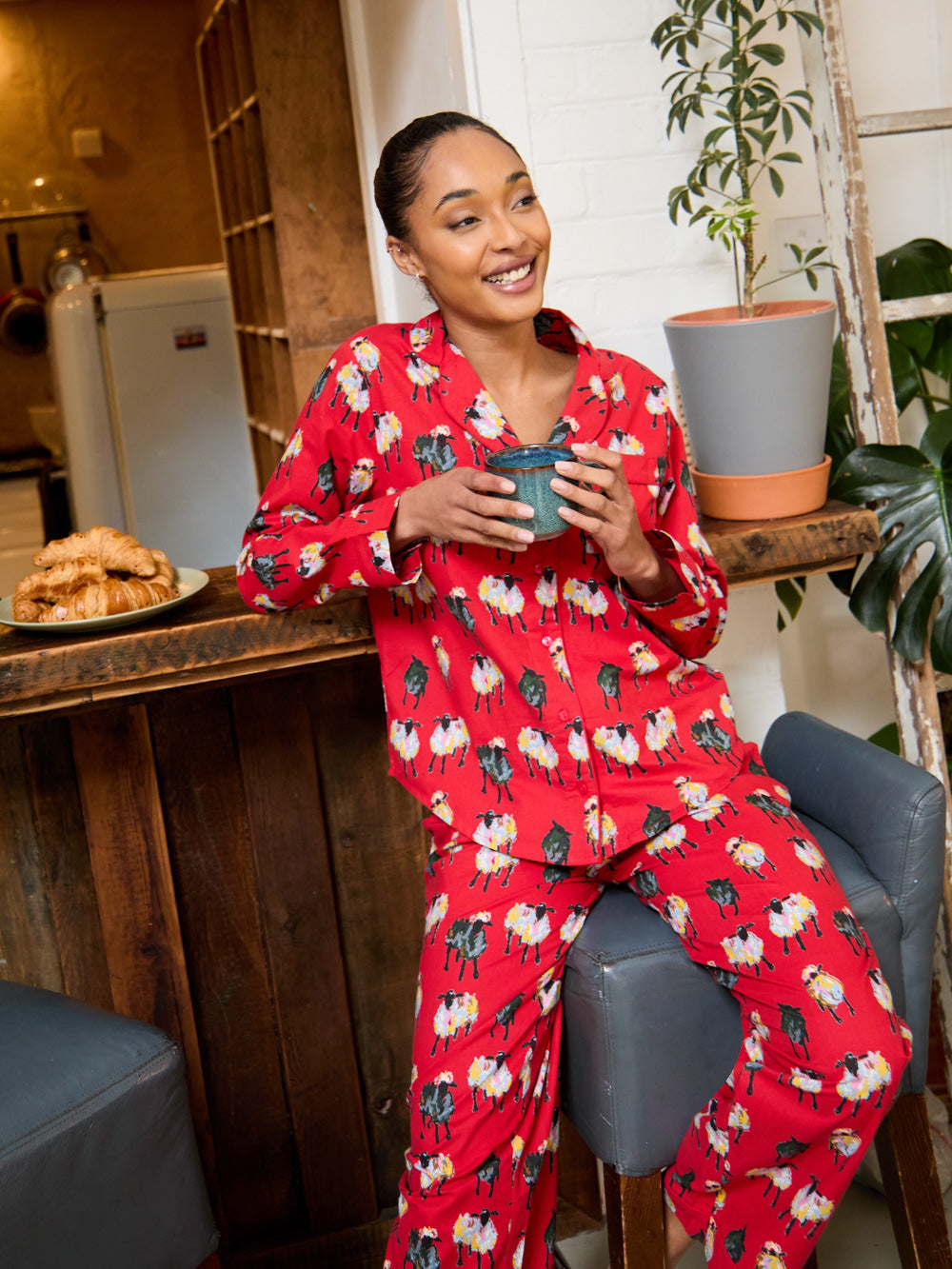 Pyjama Set Pjs Fat Face Sheep Fat Face Christmas Pyjamas Retro