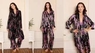 Matching pyjamas and Robes, floral dressing gown from Their Nibs