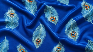 Peacock Feather fabric print swatch