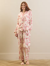 Cream Mushrooms and Bows Brushed Cotton Traditional Pyjama Set
