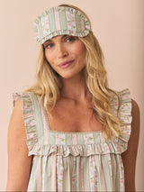Their Nibs x French Bedroom Green & Pink Regency Rose Cotton Frill Eye Mask