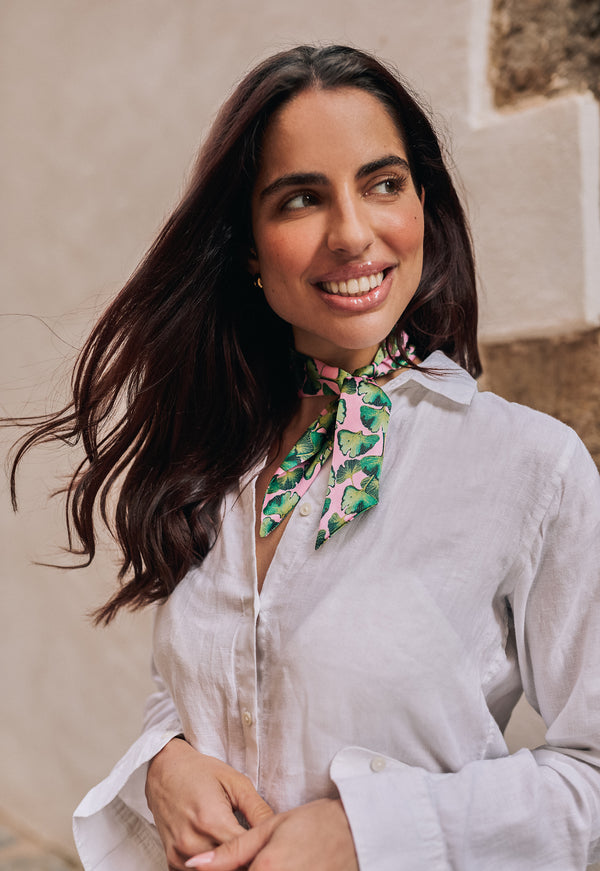 Satin Small Scarf Thirties Palms