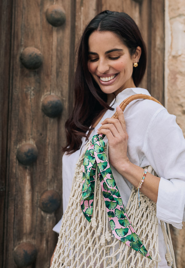 Satin Small Scarf Thirties Palms