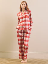Red Tartan Brushed Cotton Traditional Pyjama Set