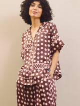 Patchwork Polka Satin Oversized Pyjama Set