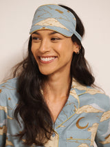 Cotton Eye Mask Light Blue Cloudy Skies
