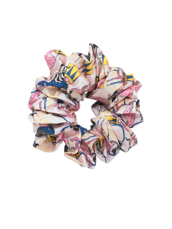 Satin Scrunchie Blue 80's Cirque