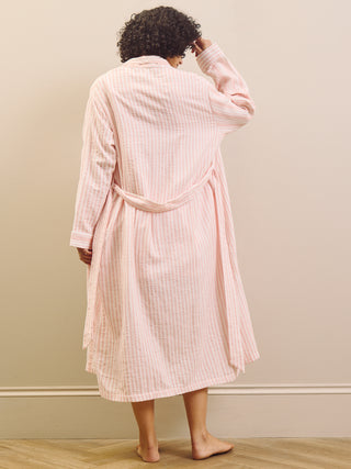 pink striped dressing gown Stripe Cotton Robe Size 3XL by TBCo