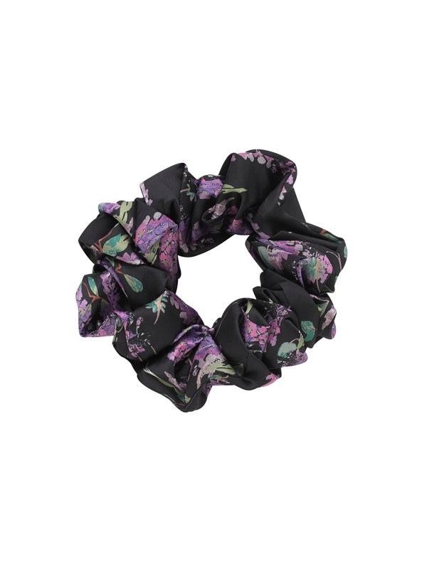 Satin Scrunchie Black Wisteria
