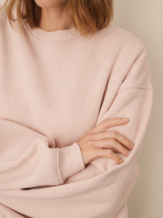 Blush Pink Jersey Crew Neck Sweatshirt