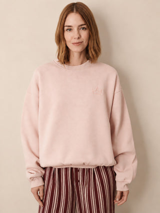 Blush Pink Jersey Crew Neck Sweatshirt
