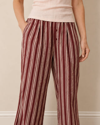 Red Multi Stripe Gauze Lounge Trousers
