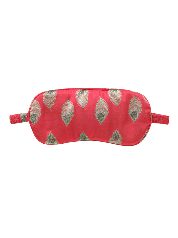 Satin Eye Mask Red Peacock