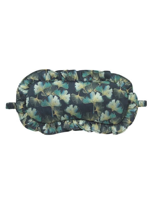 Satin Frill Eye Mask Navy 30s Palms