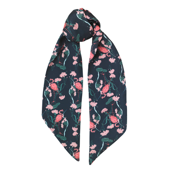 Satin Small Scarf Flamingo