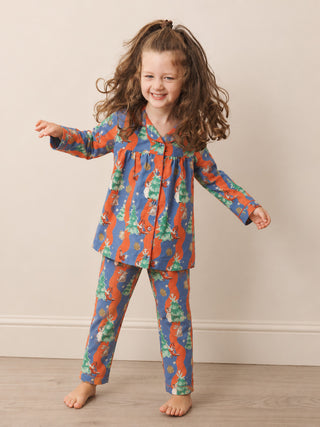 Girls Christmas Tree Magic Cotton Traditional Pyjama Set