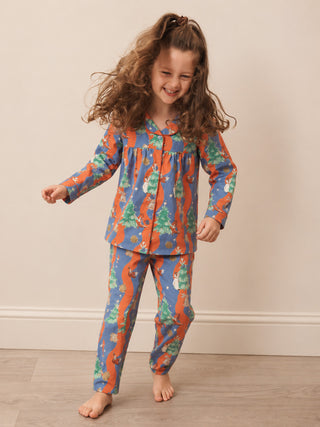 Girls Christmas Tree Magic Cotton Traditional Pyjama Set