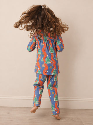 Girls Christmas Tree Magic Cotton Traditional Pyjama Set