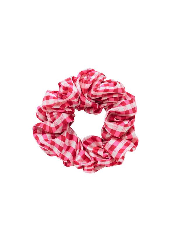 Satin Eye Mask & Scrunchie Pink Gingham