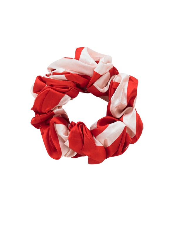 Satin Scrunchie Red Stripe