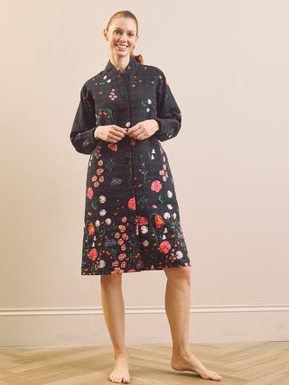 model wears a floral quilted housecoat from the Sophie Ellis-Bextor collaboration range. 