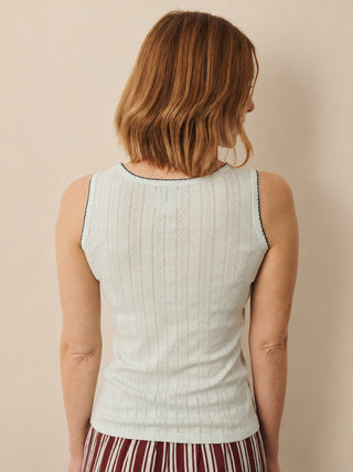 Sea Foam Pointelle Vest Top