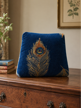 Cosmetic Bag Velvet Navy Peacock
