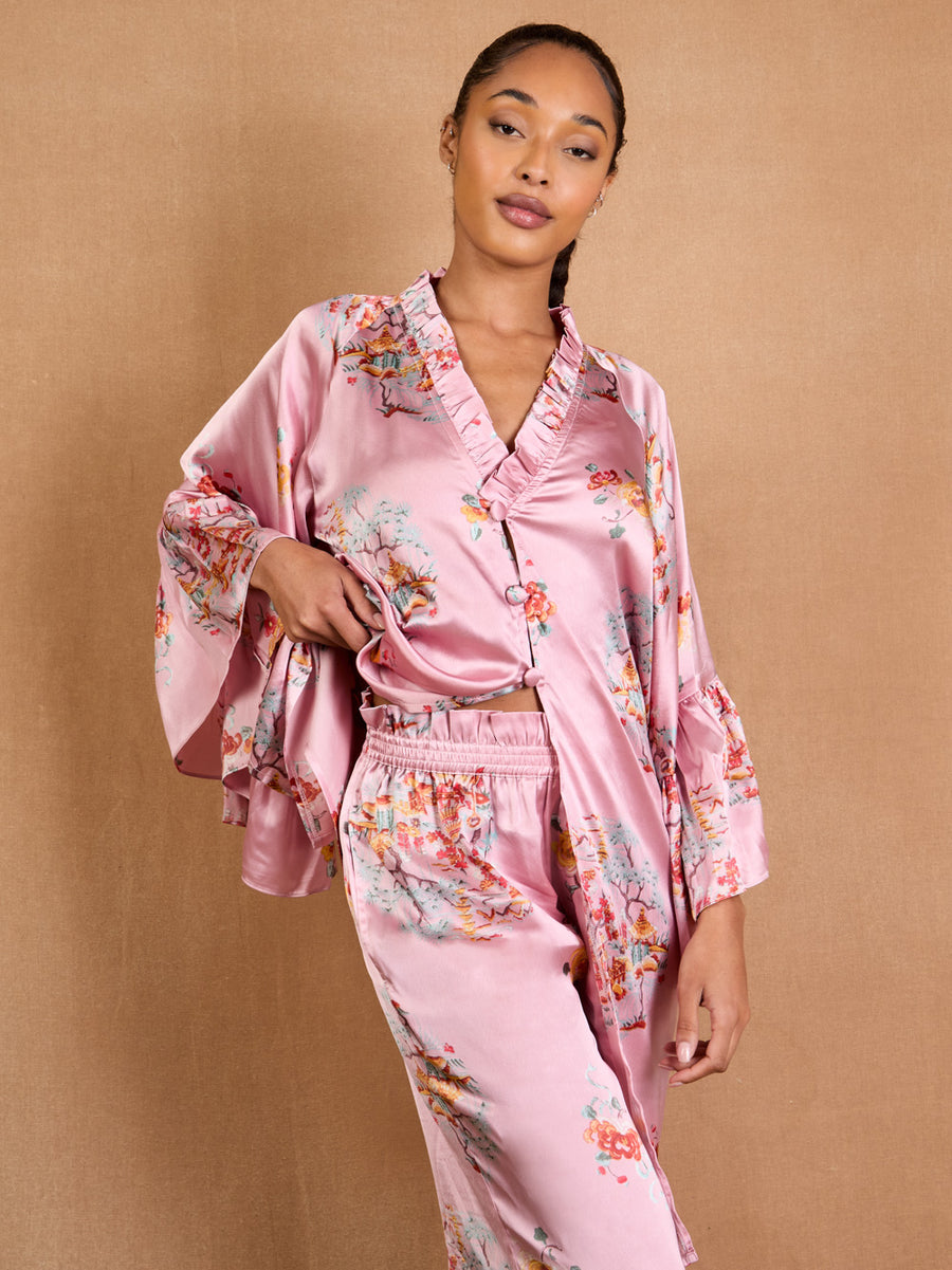 La Perla Pink Silk Pajamas Set Womens Pink Silky Pajamas Luxury