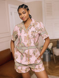 Womens Cotton Shortie Pyjamas Pink Jaipur