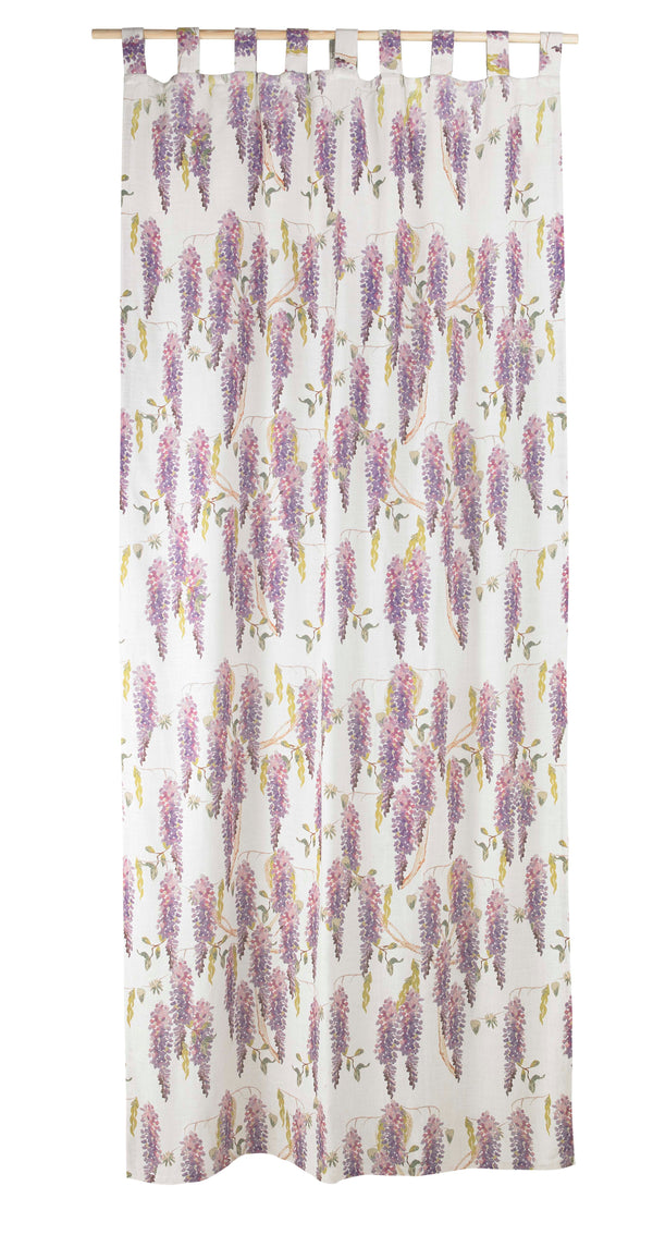Linen Single Curtain Panel Wisteria