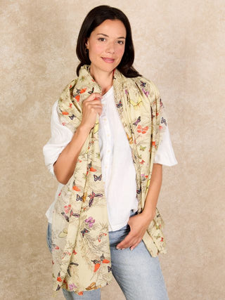 Ladies Linen Blend Scarf Evening Flutters