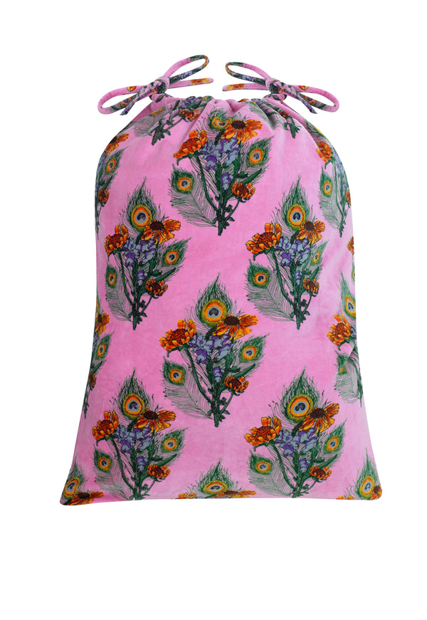 Drawstring Velvet Sack, Mardi Gras