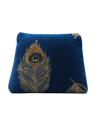 Cosmetic Bag Velvet Navy Peacock