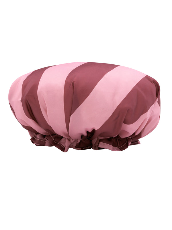 Shower Cap Pink Stripe