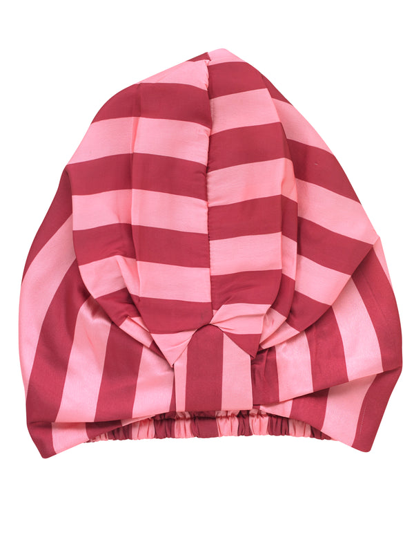 Satin Turban Pink Stripe