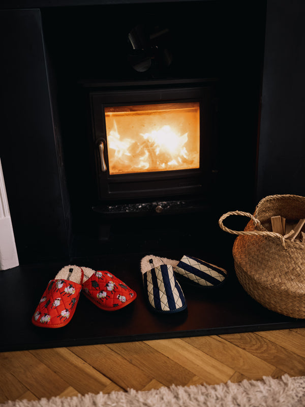 Unisex Cotton Slippers Red Sheep