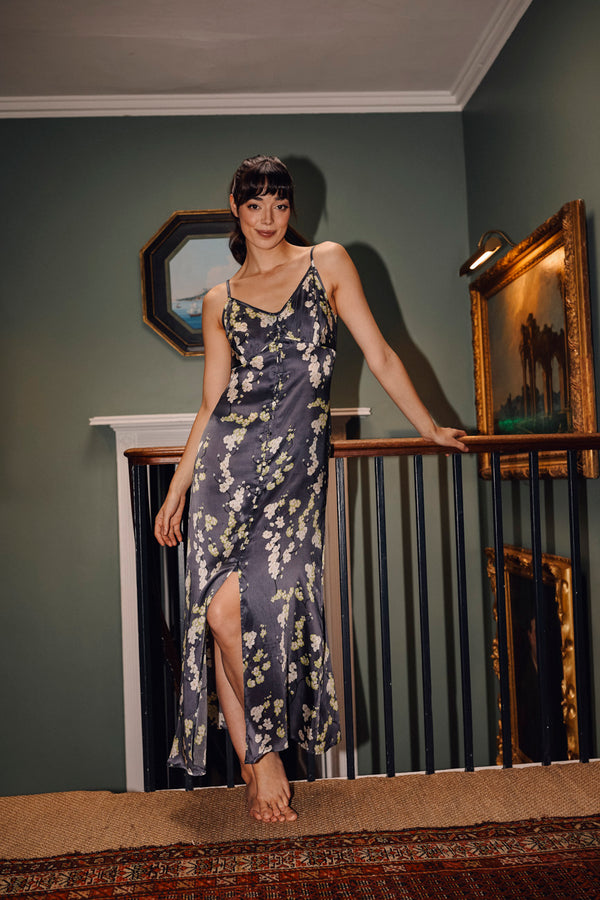 Womens Cupro Cami Nightie Black Hawthorn Collection