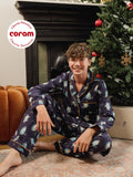 Tween Cotton Traditional Pyjamas Navy Penguins