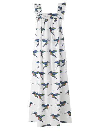 ut out image of a hummingbird print night dress. 