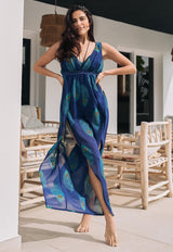 Womens Jumpsuit Navy Peacock
