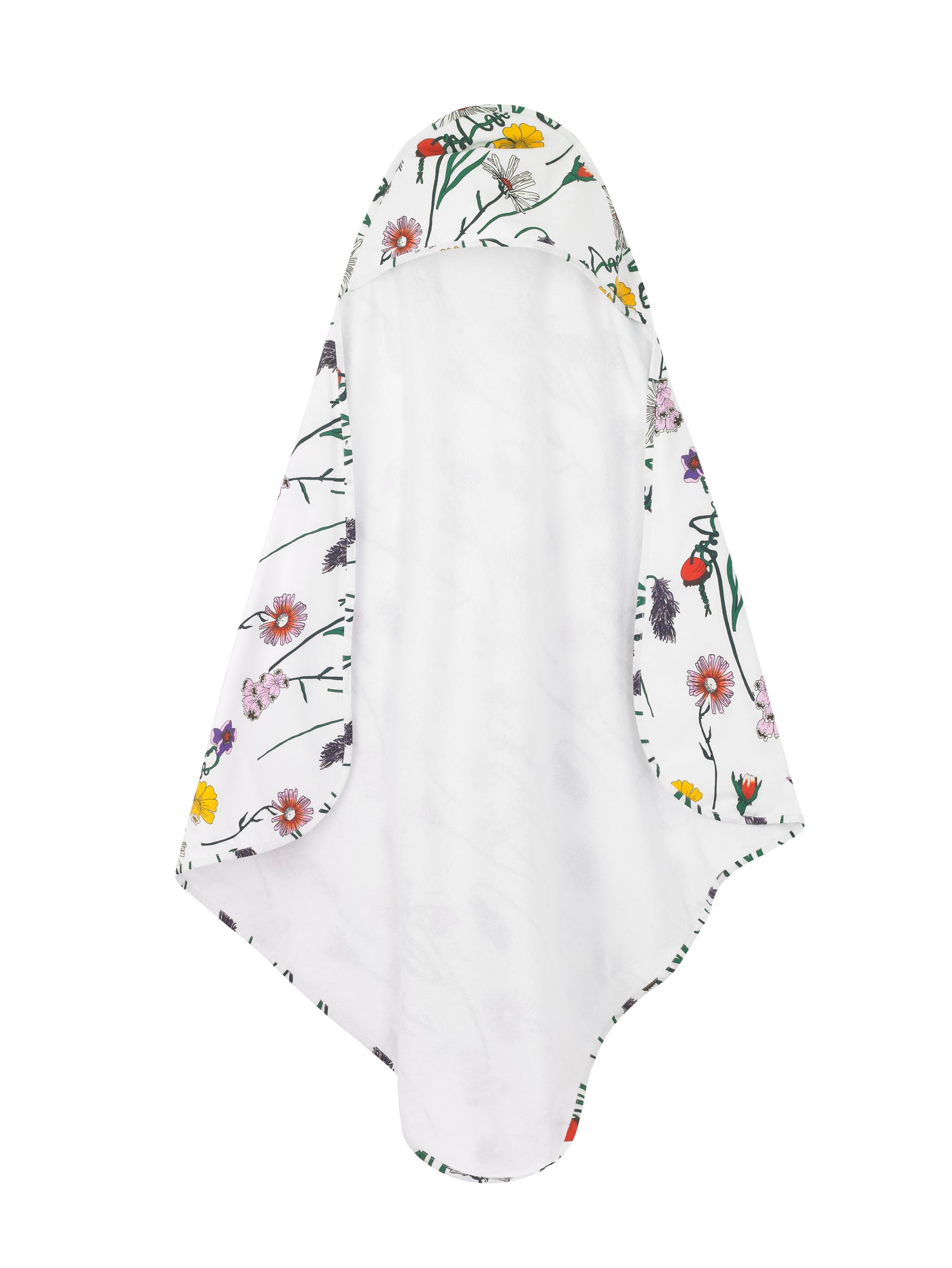 Hooded Baby Towel White Field Flower