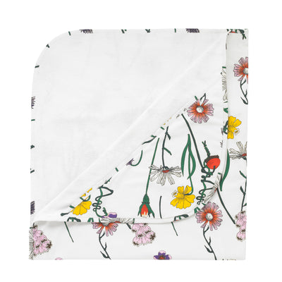 Hooded Baby Towel White Field Flower